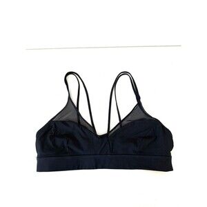 Lululemon Anew Bra‎ Womens Size 10 Navy Blue Sporty Sheer Mesh Sports Bra LWAGFS
